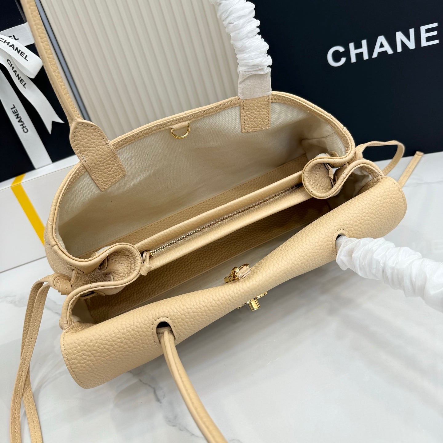 Chanel 26S Flap Bag Apricot Calfskin AS6288