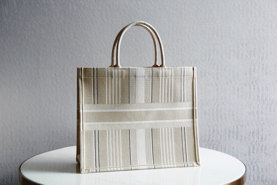 1286 book bag tote embroidery khaki 36 5cm 41 5cm handbag