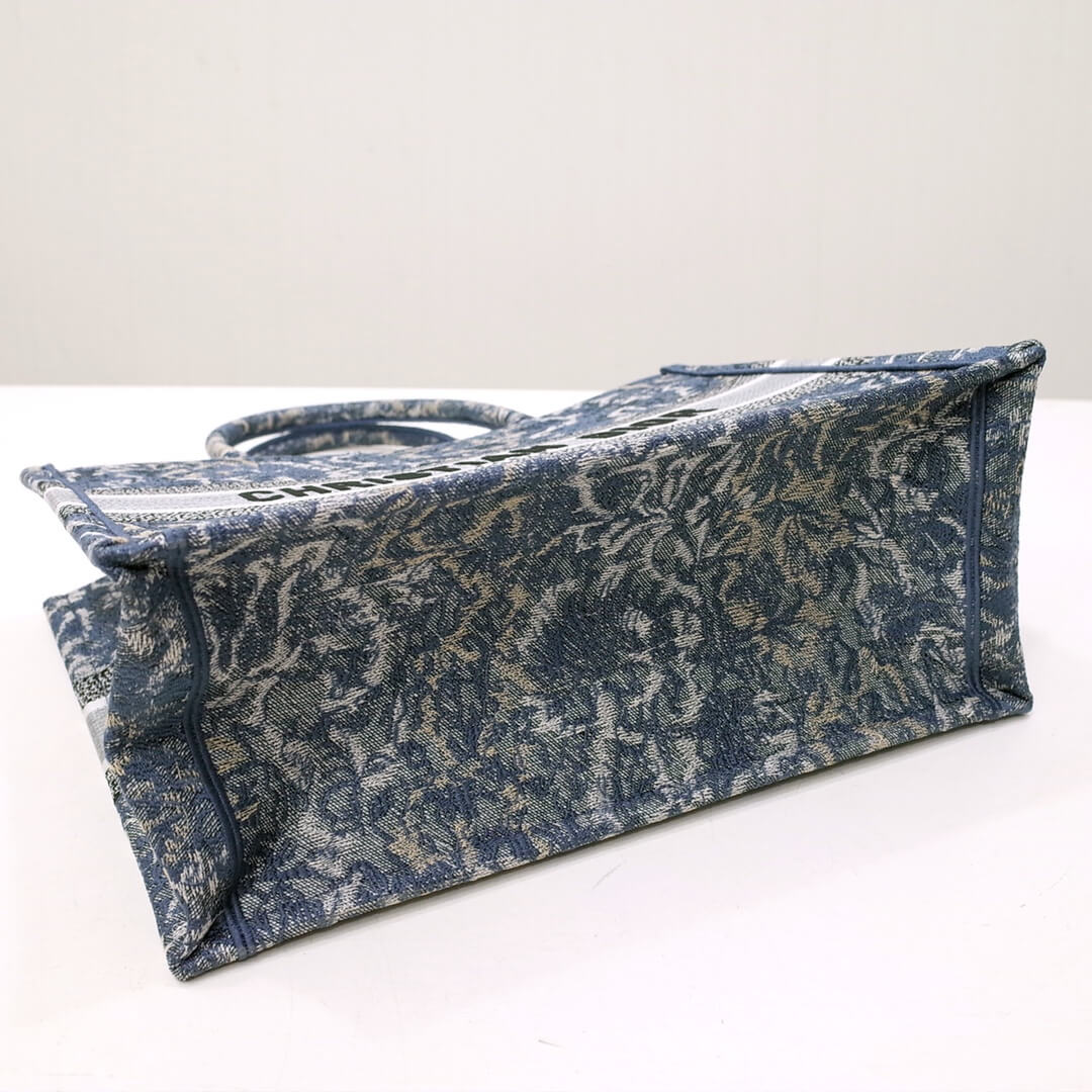 1286 book tote big size 36 5cm 41 5cm oblique embroidery blue