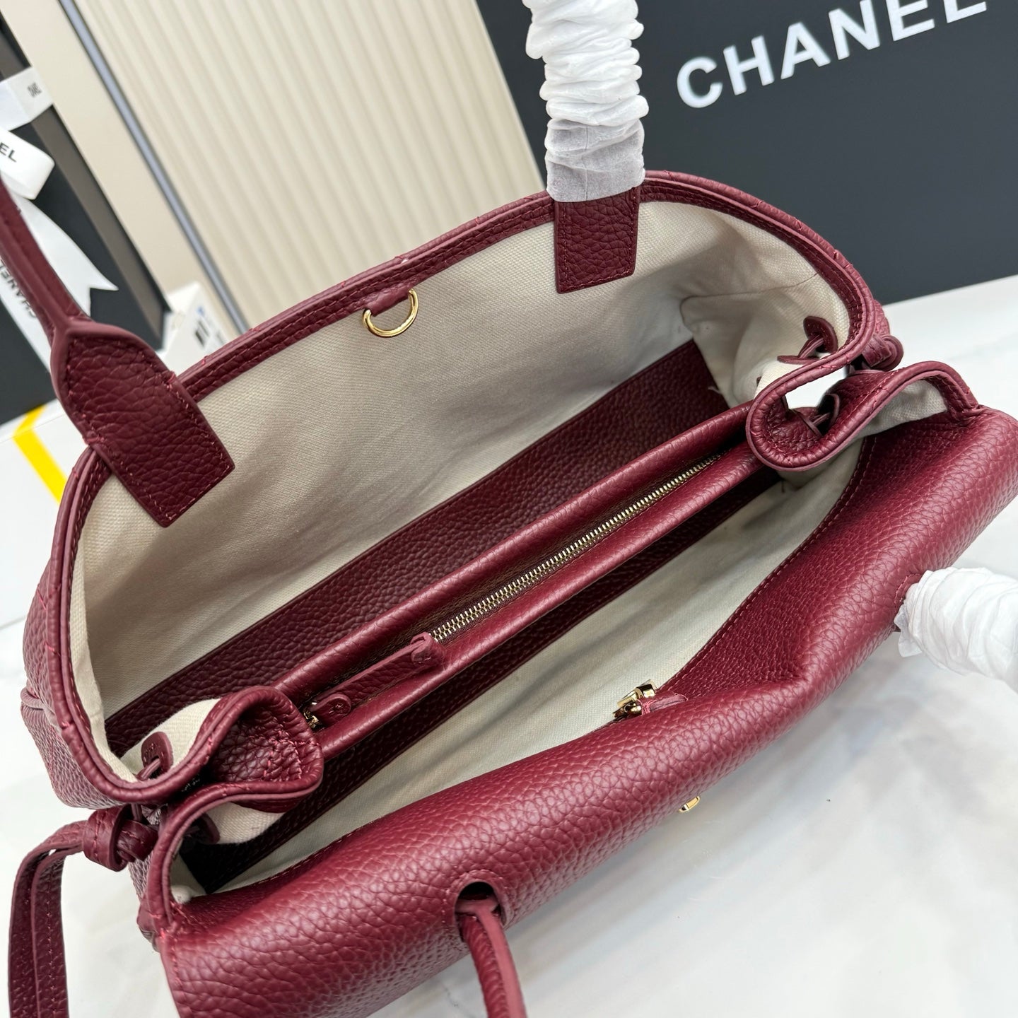 Chanel 26S Flap Bag Burgundy Calfskin AS6288