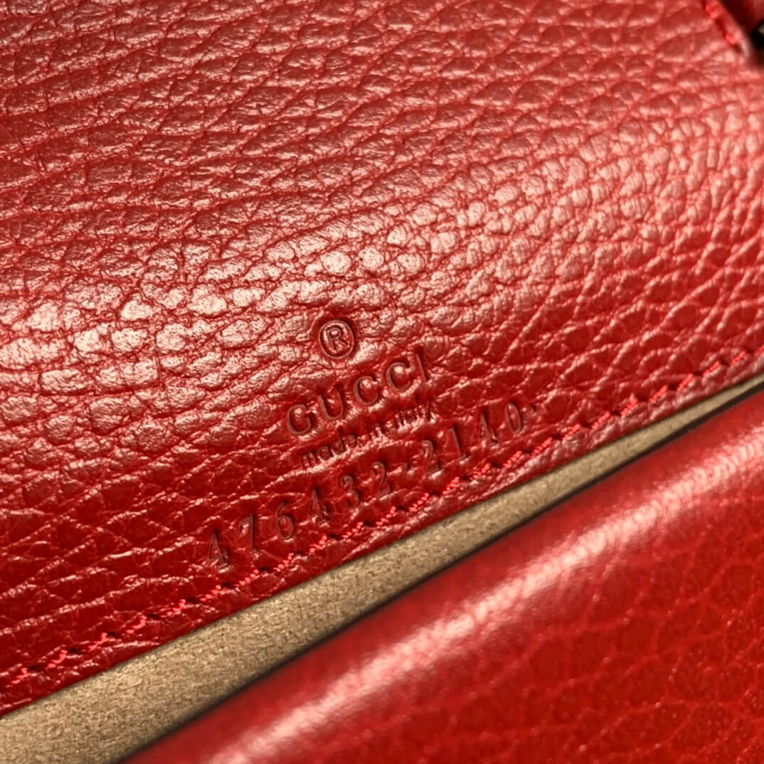 476432 dionysus gg 16 5cm red cowhide real leather