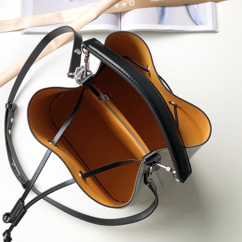 54369 lockme bucket messenger bucket bag handbag shoulder bag white lambskin