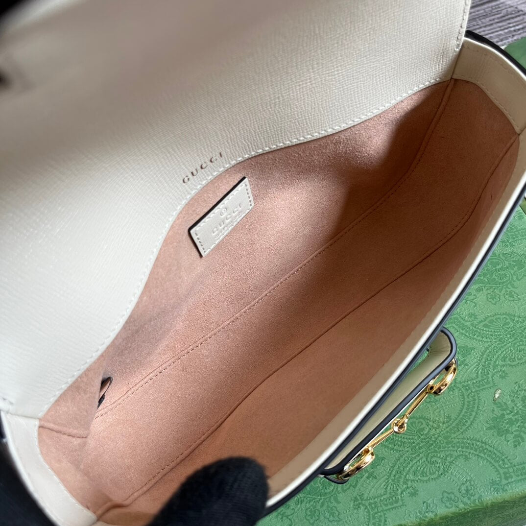 735178 horsebit 1955 shoulder bag 24cm white