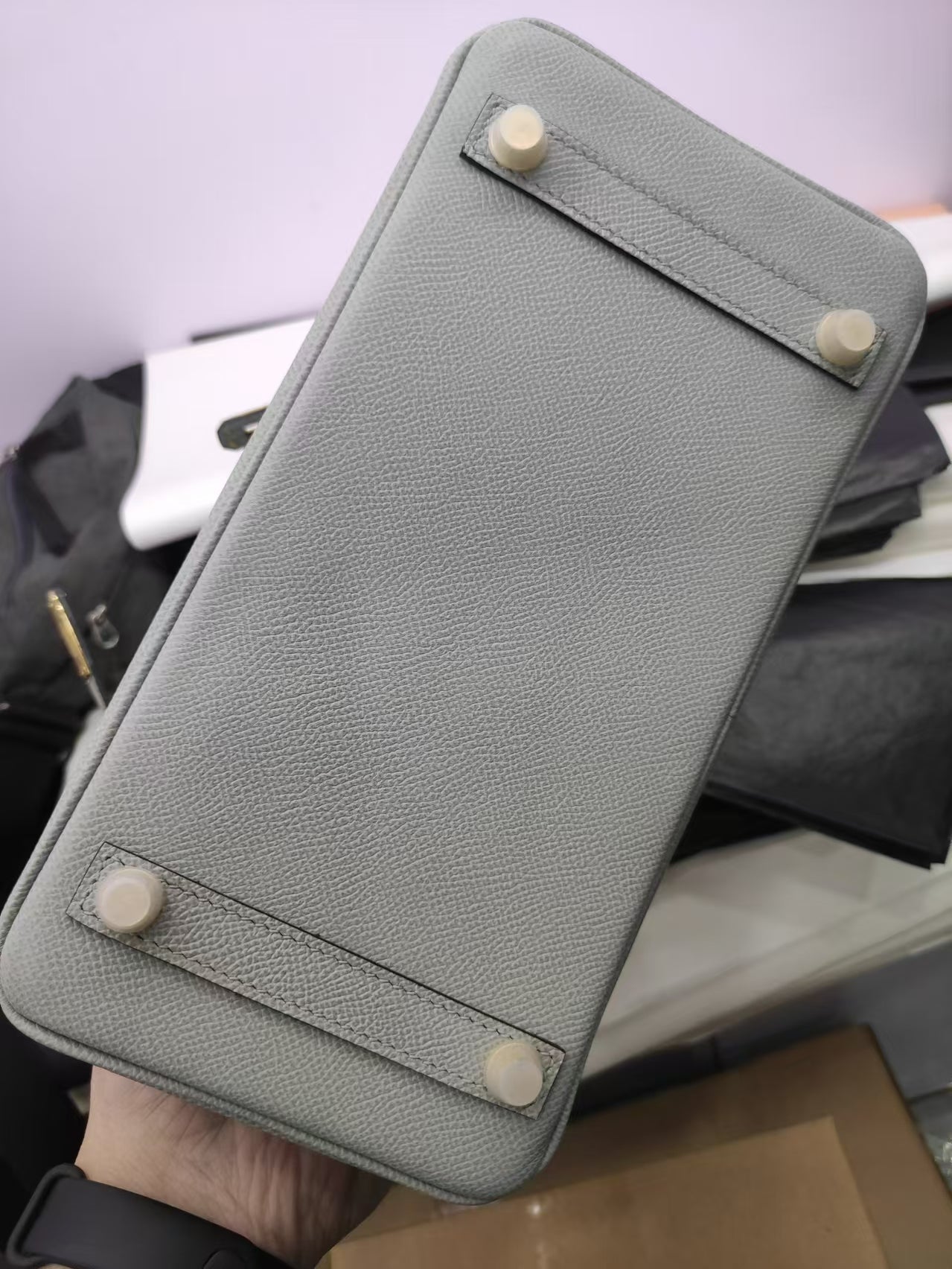 birkin 25 light grey epsom leather gold hardware wm241213