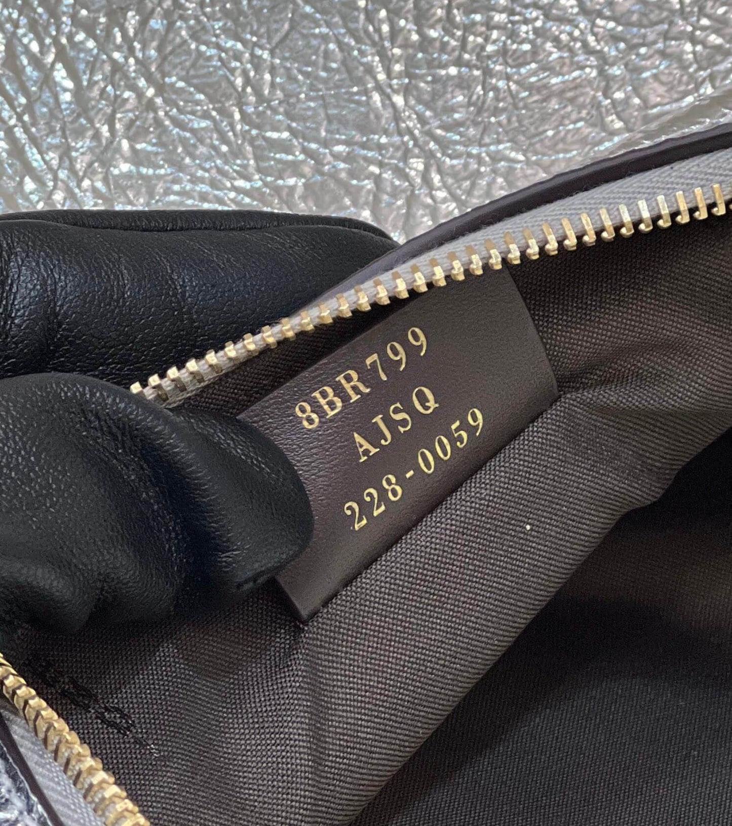 80056 fd fendigraphy small silver leather bag