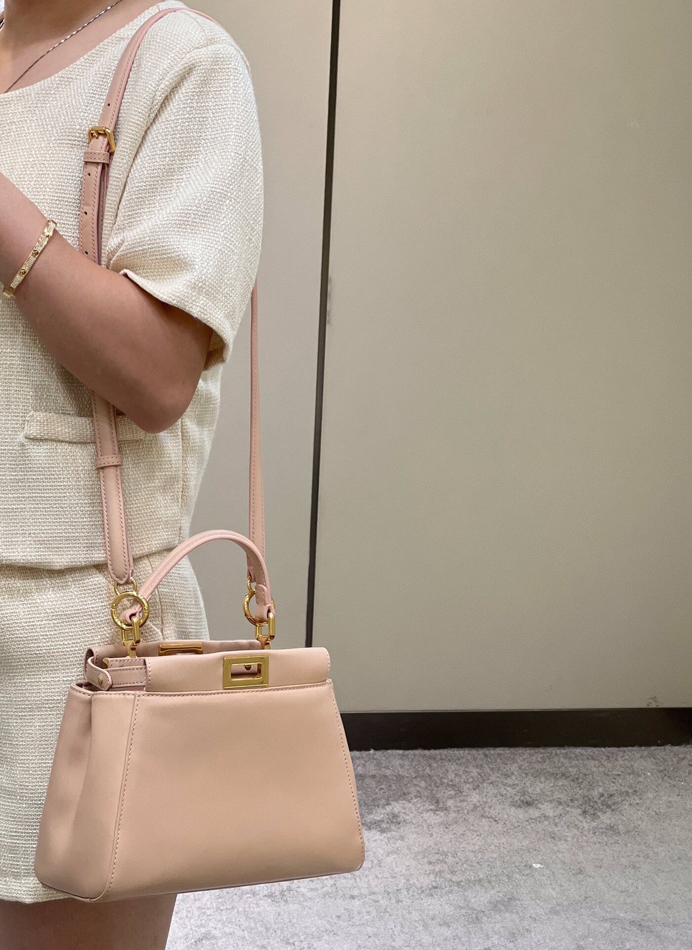 8315 ff peekaboo mini pink leather bag 23cm