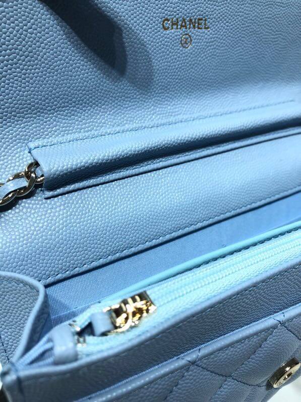 ap2400 woc shoulder bag cross body bags light blue lambskin caviar
