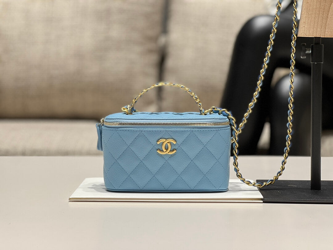 cha ap2805 2022cc crossbody bag haas caviar leather blue