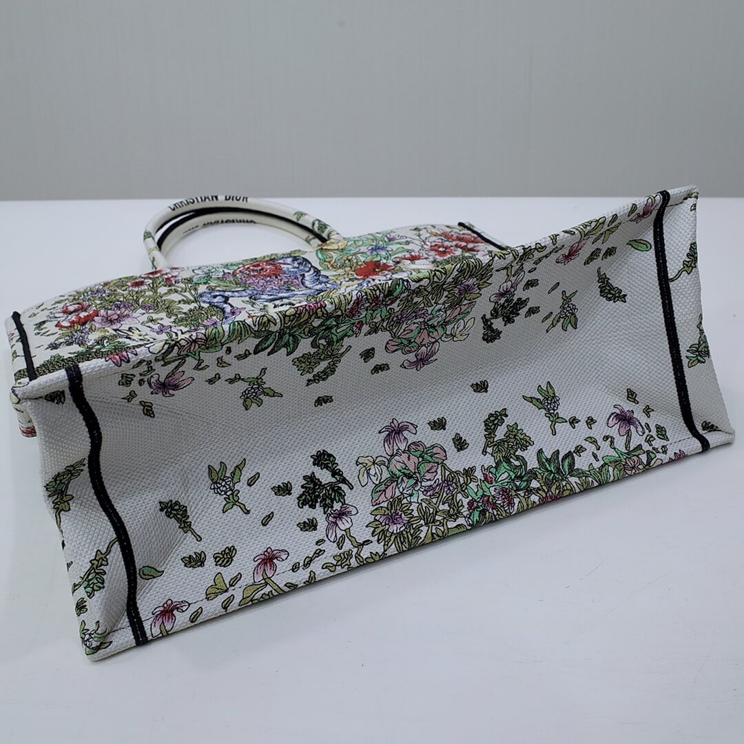 dior book tote green small size 41cm 1286 embroidery logo