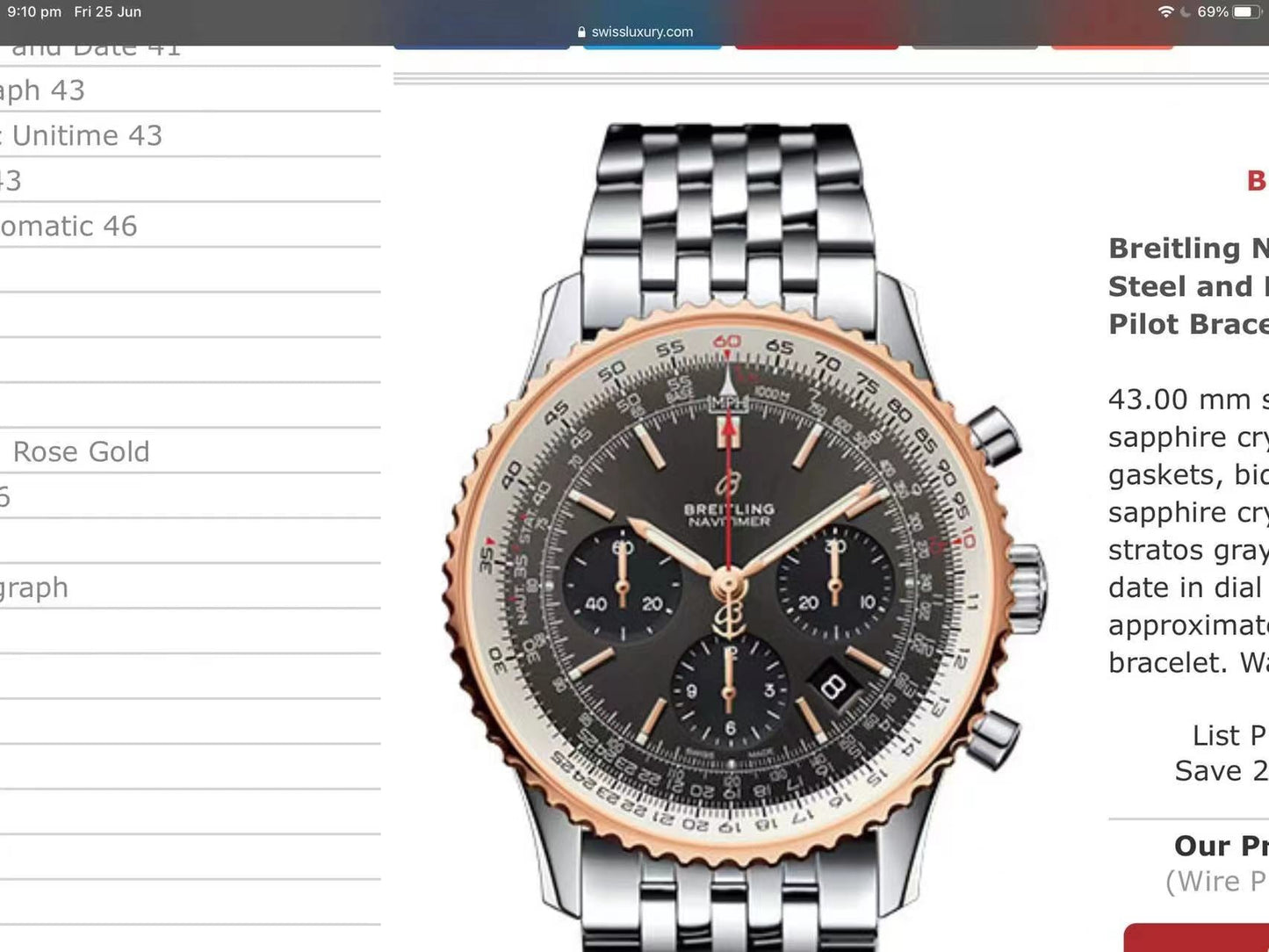 breitling watch silver black authomatic