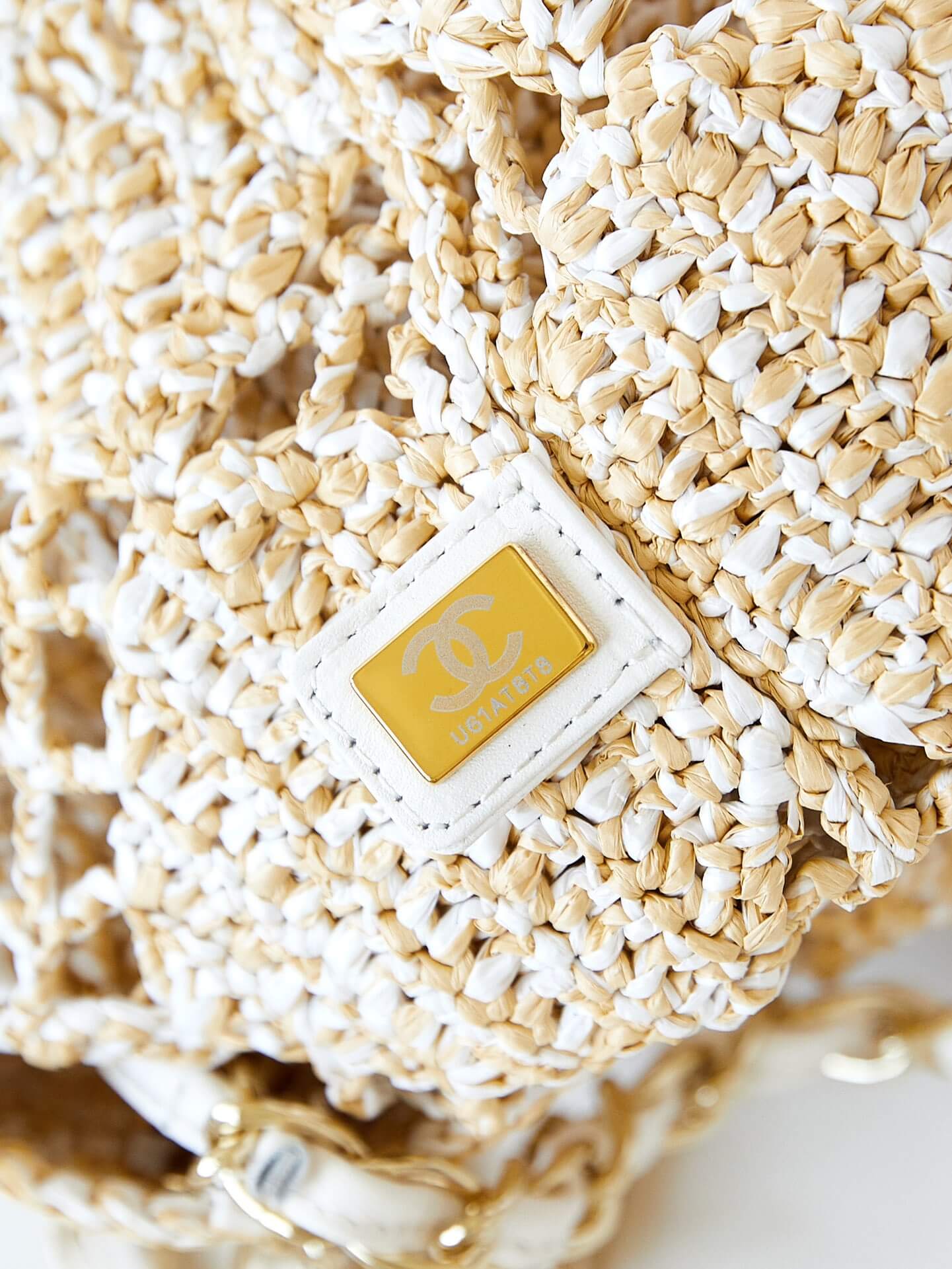 chanel coco beach bag off white as4714