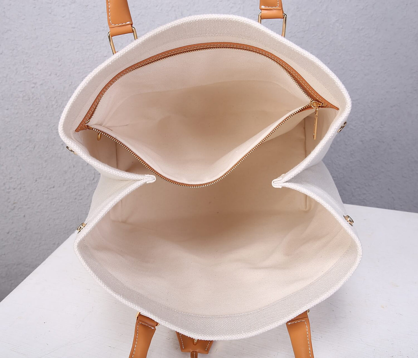 celine canvas tote bag white brown