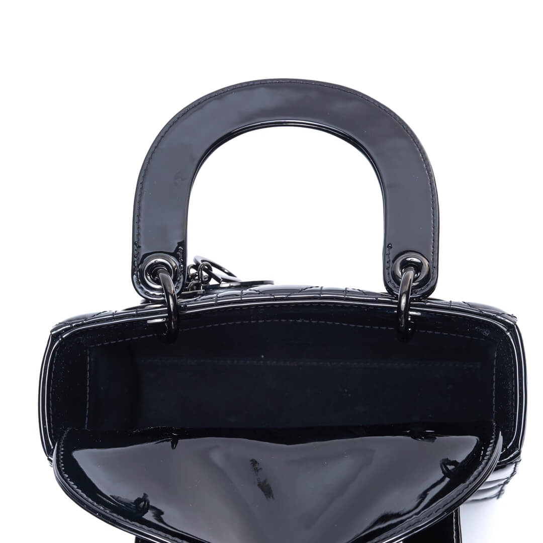 do lady classic handbag lacquer leather 8878 black black