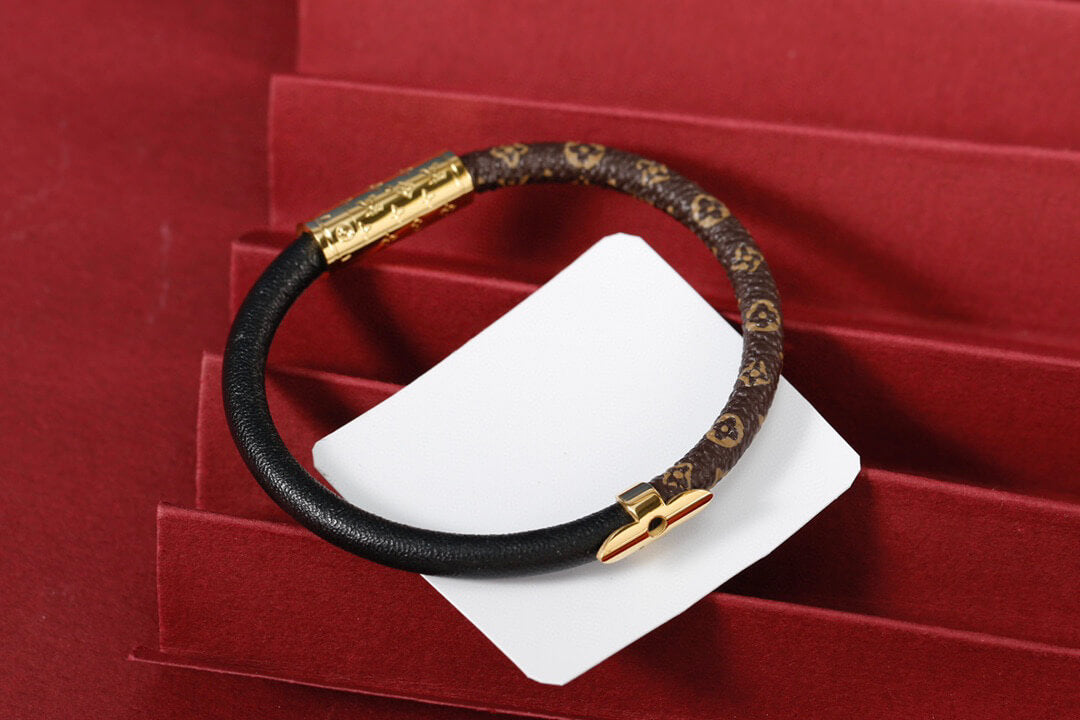 lou vui daily confidential bracelet black brown gold l230714 freen shipping