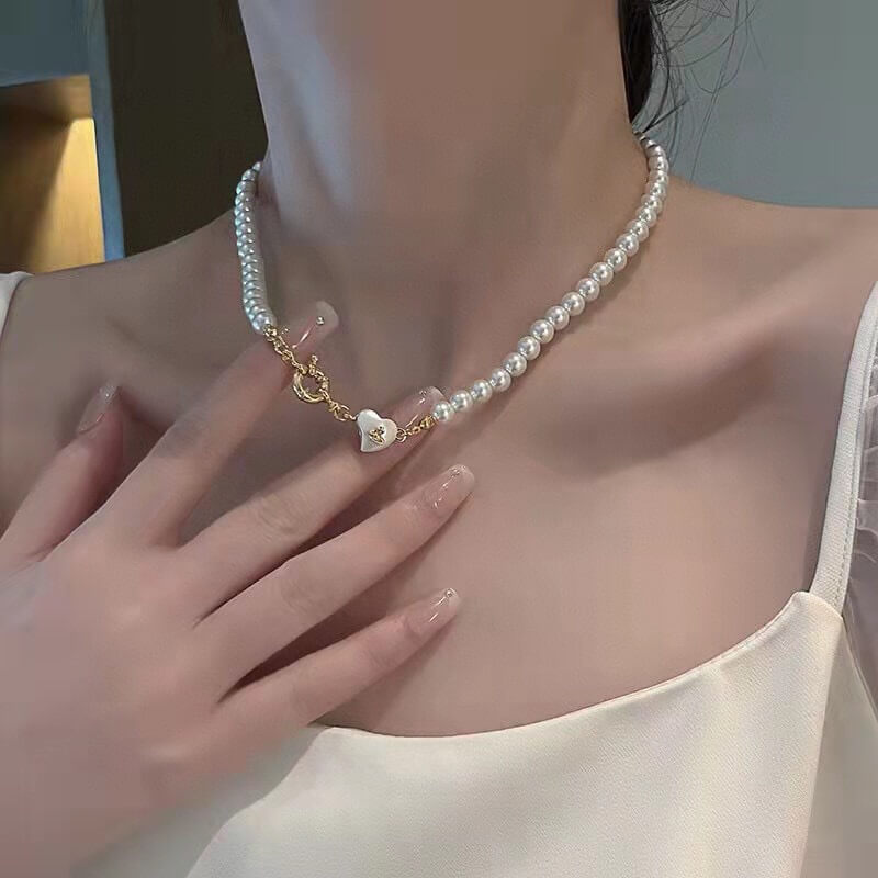 french design sense saturn love pearl necklace personalized niche xl13168a5