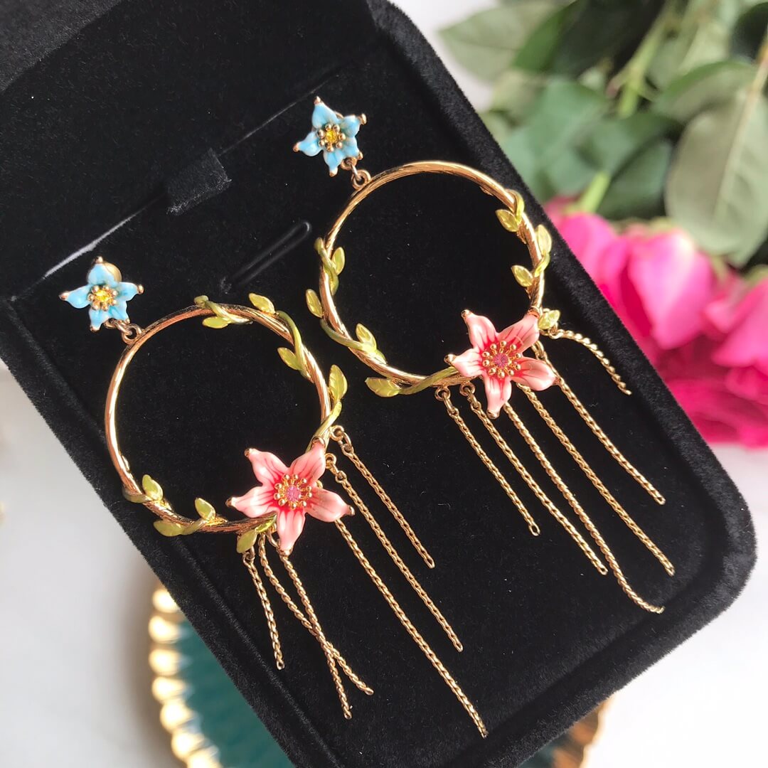 french enamel new personalized versatile circle tassel earrings eh13168a17