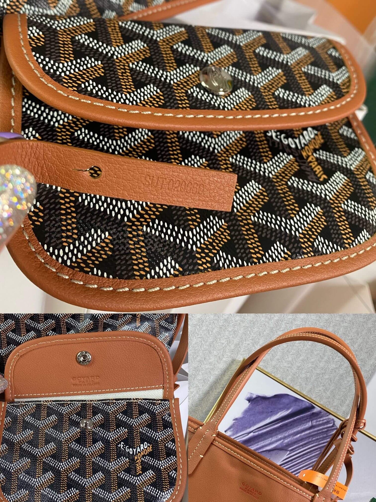 gy 020660 brown sac anjou mini tote bag reversible leather