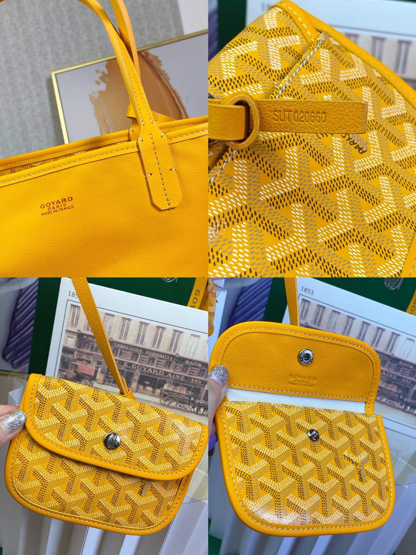 gy 020660 yellow sac anjou mini tote bag reversible leather
