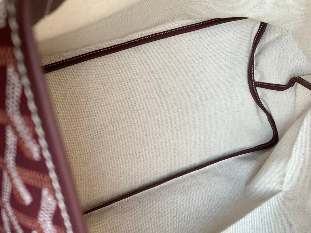 goyard saint louis gm bag tote handbag maroon 020144