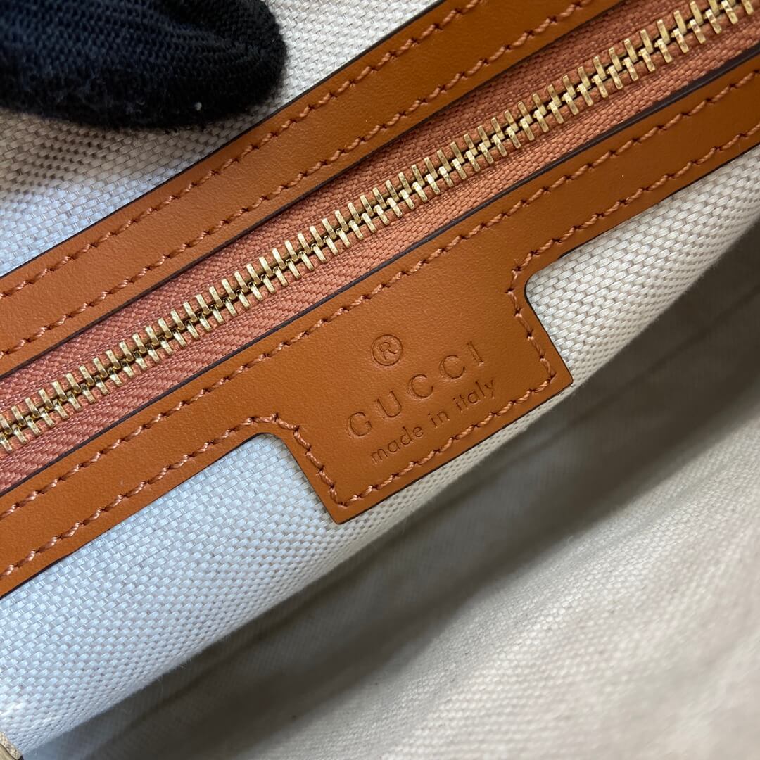 gucci jackie white small underarm bag brown 782849