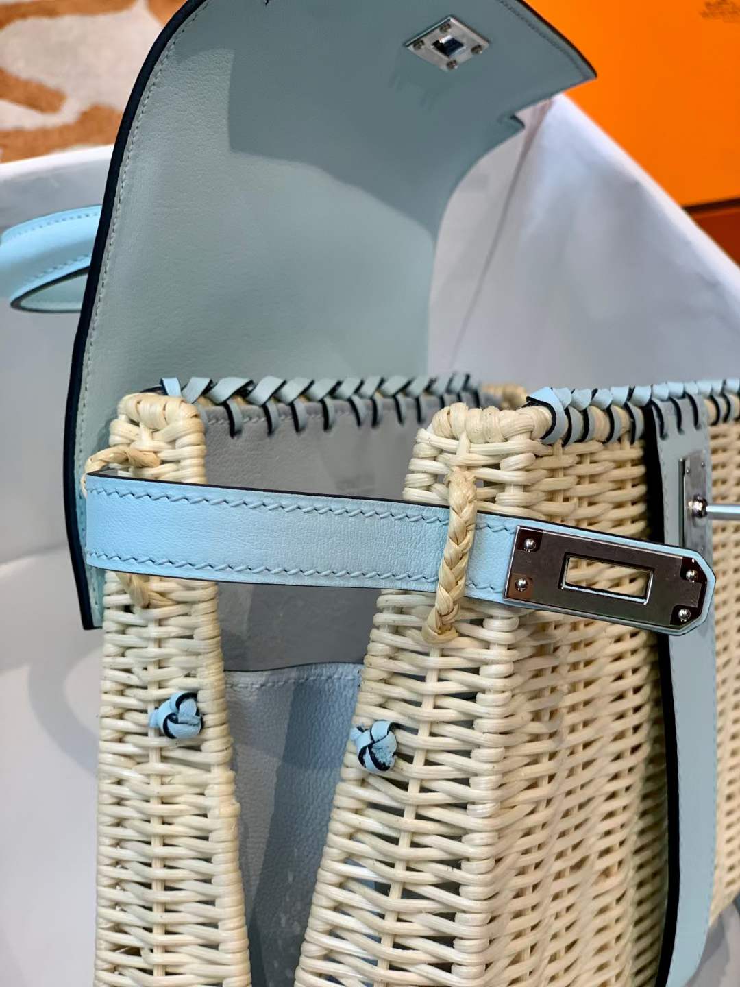 hermes kelly 20 mini picnic barenia osier wicker palladium hardware water lake blue qwe24080401