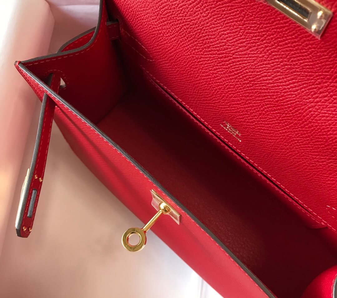 hermes mini kelly pouchette 22cm gold hardware 2412281 red