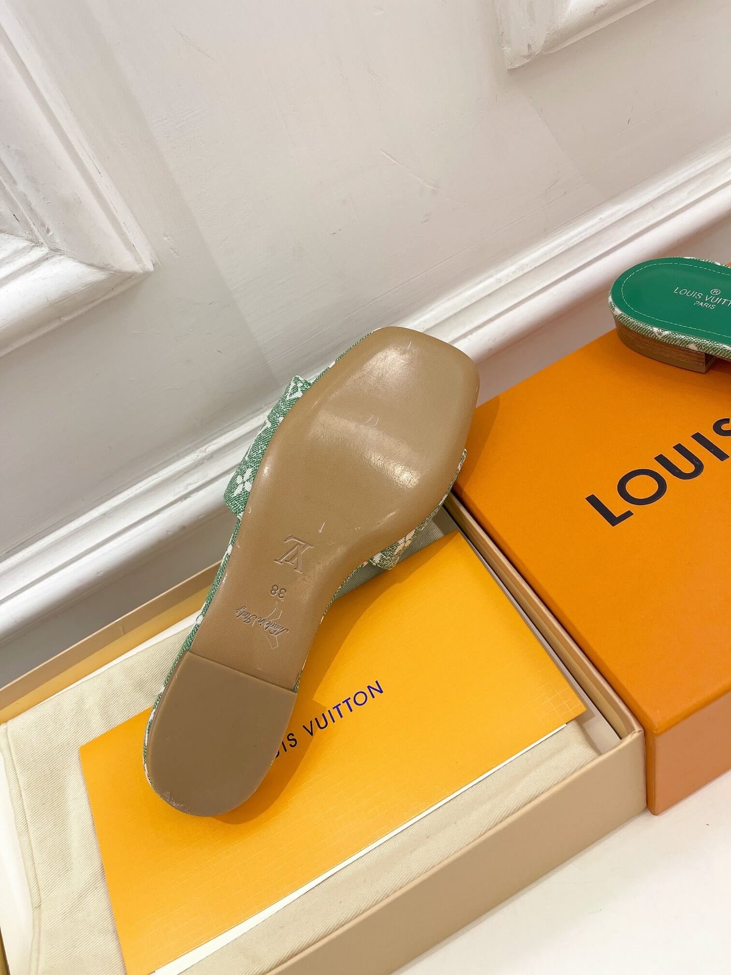 l060101 slipper womens shoes 35 40 code green lambskin