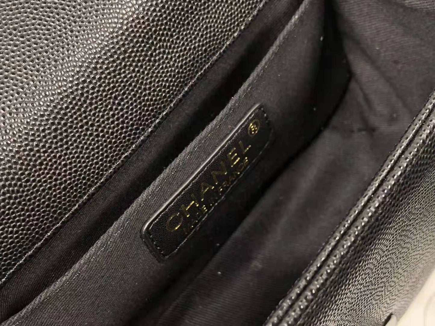 leboy 20 black hardware caviar cowhide edge