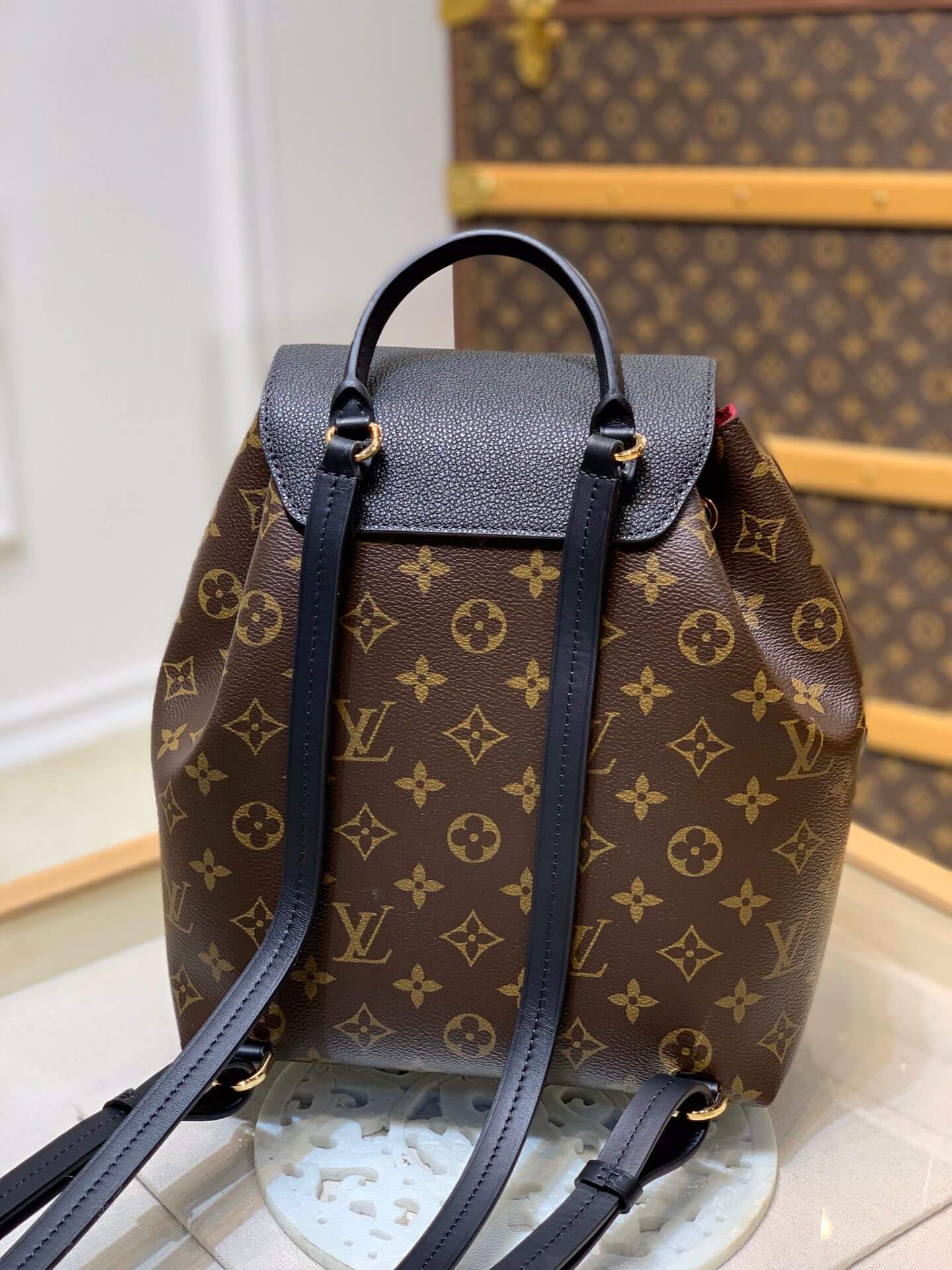 louis vuitton m45515 backpack lv montsouris pm monogram black