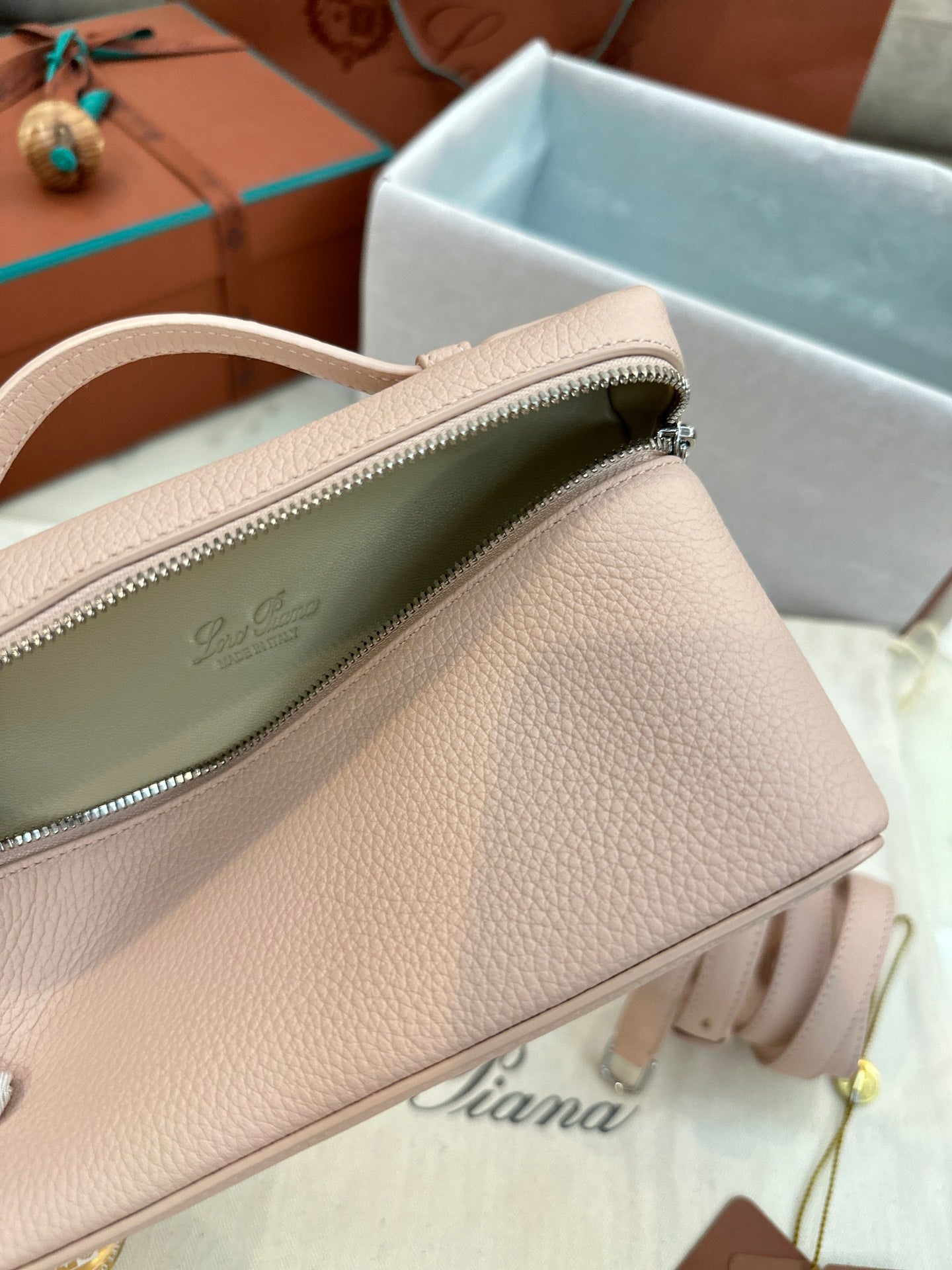 loro piana extra poket l19 pink silver hardware