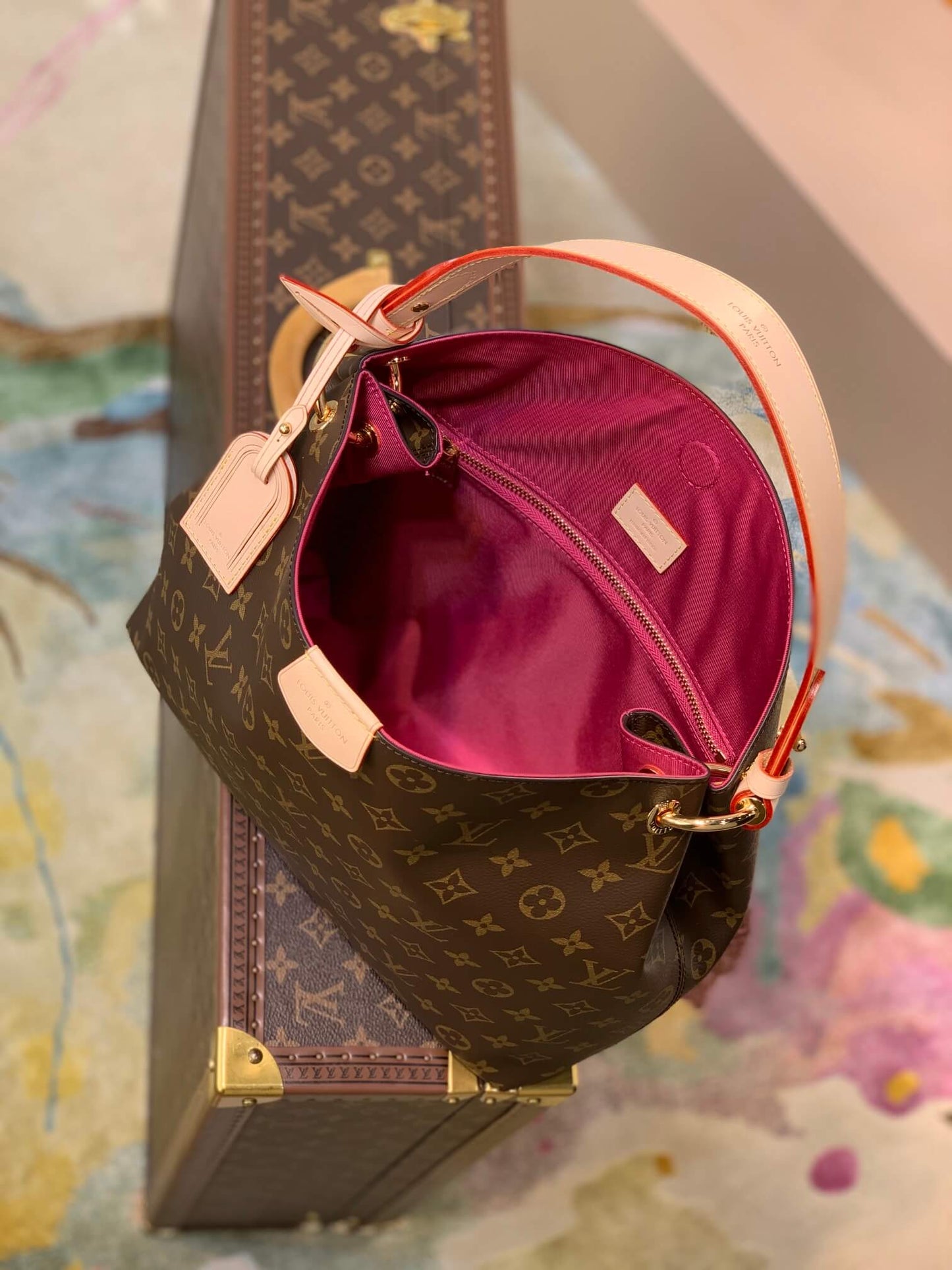lv m43700 graceful pm small size monogram rose red