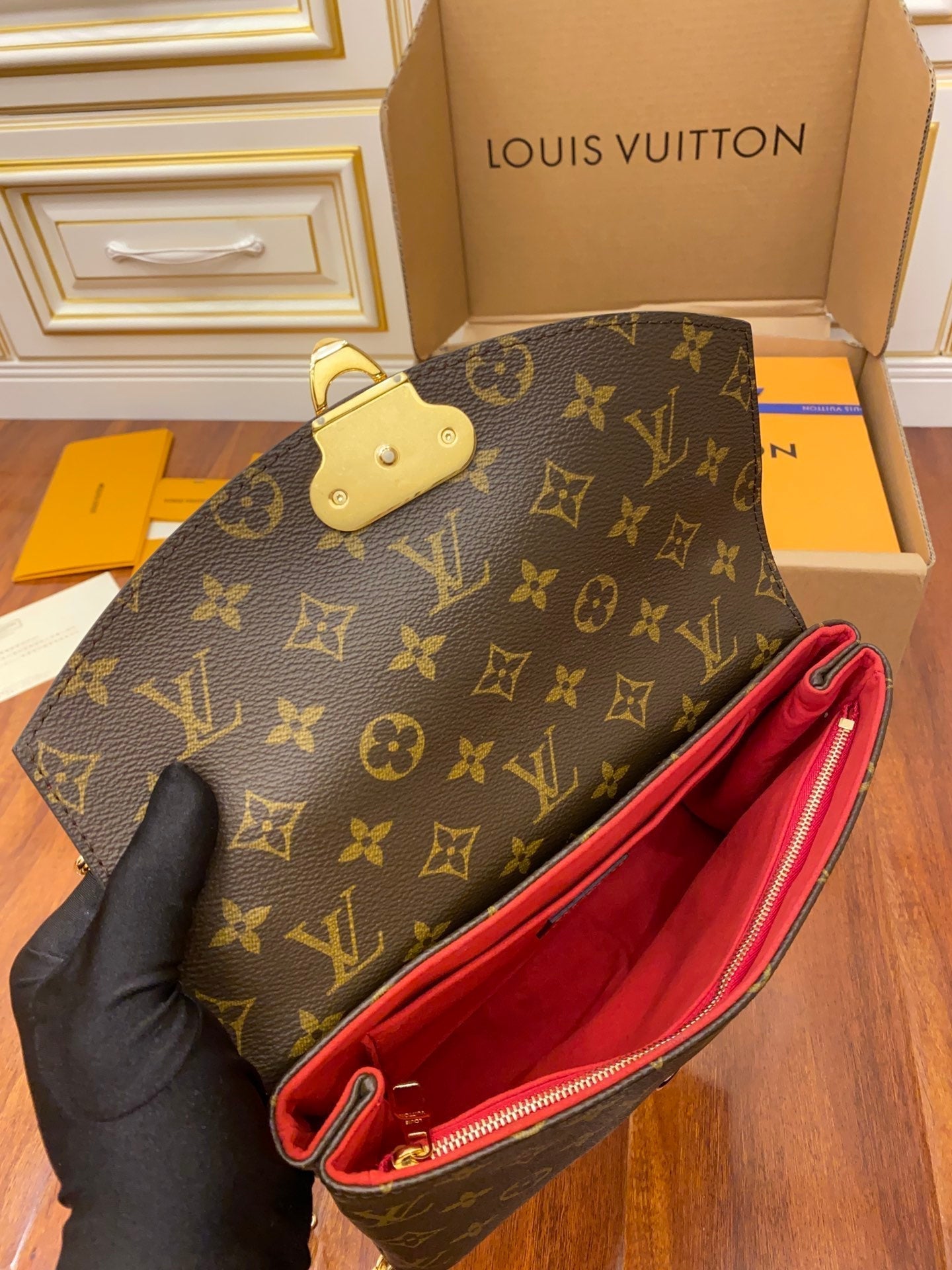 lv sling bag red m43713