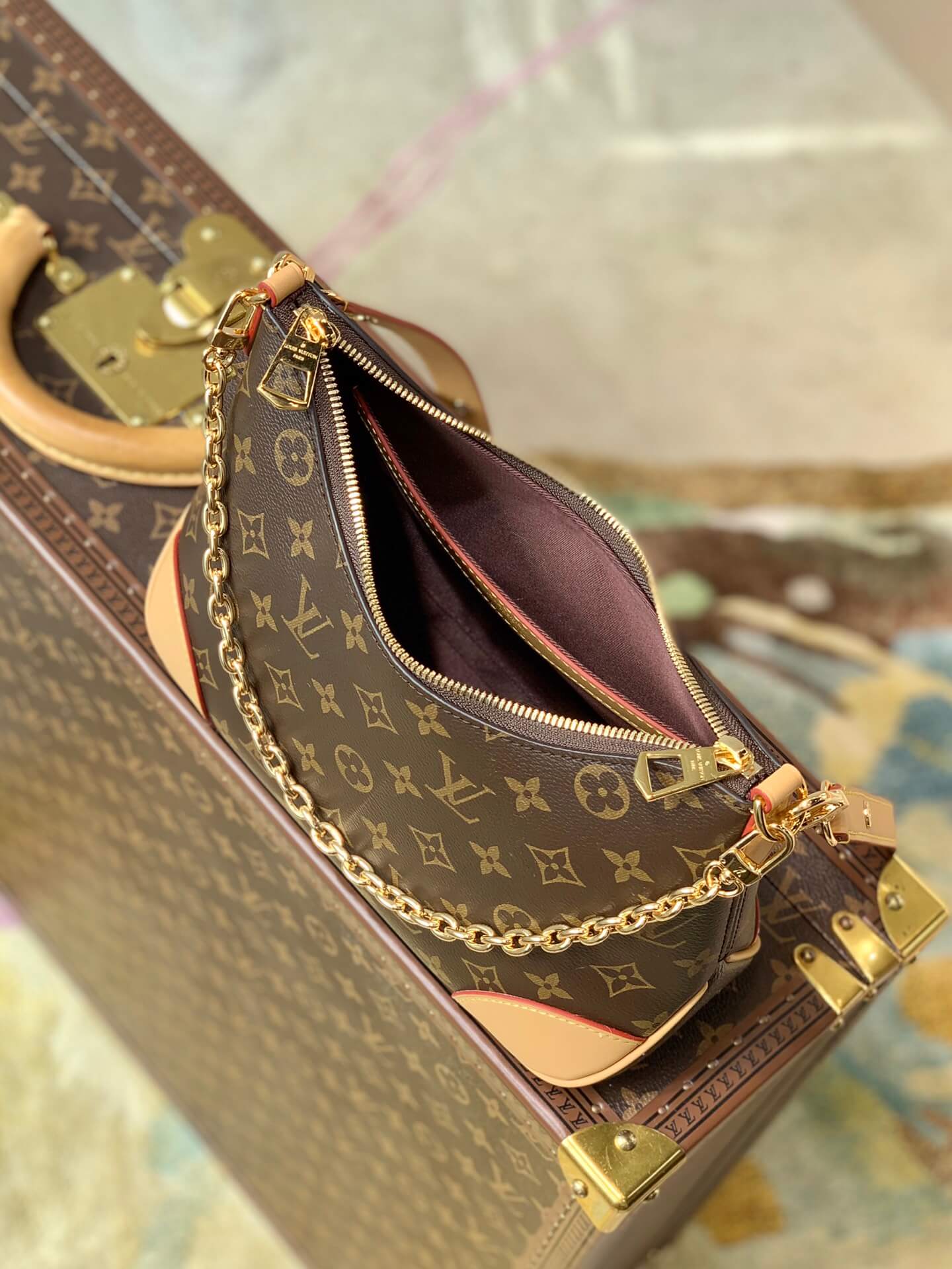 m45832 odeon handbag shoulder bag cross body bags yellow calfskin monogram