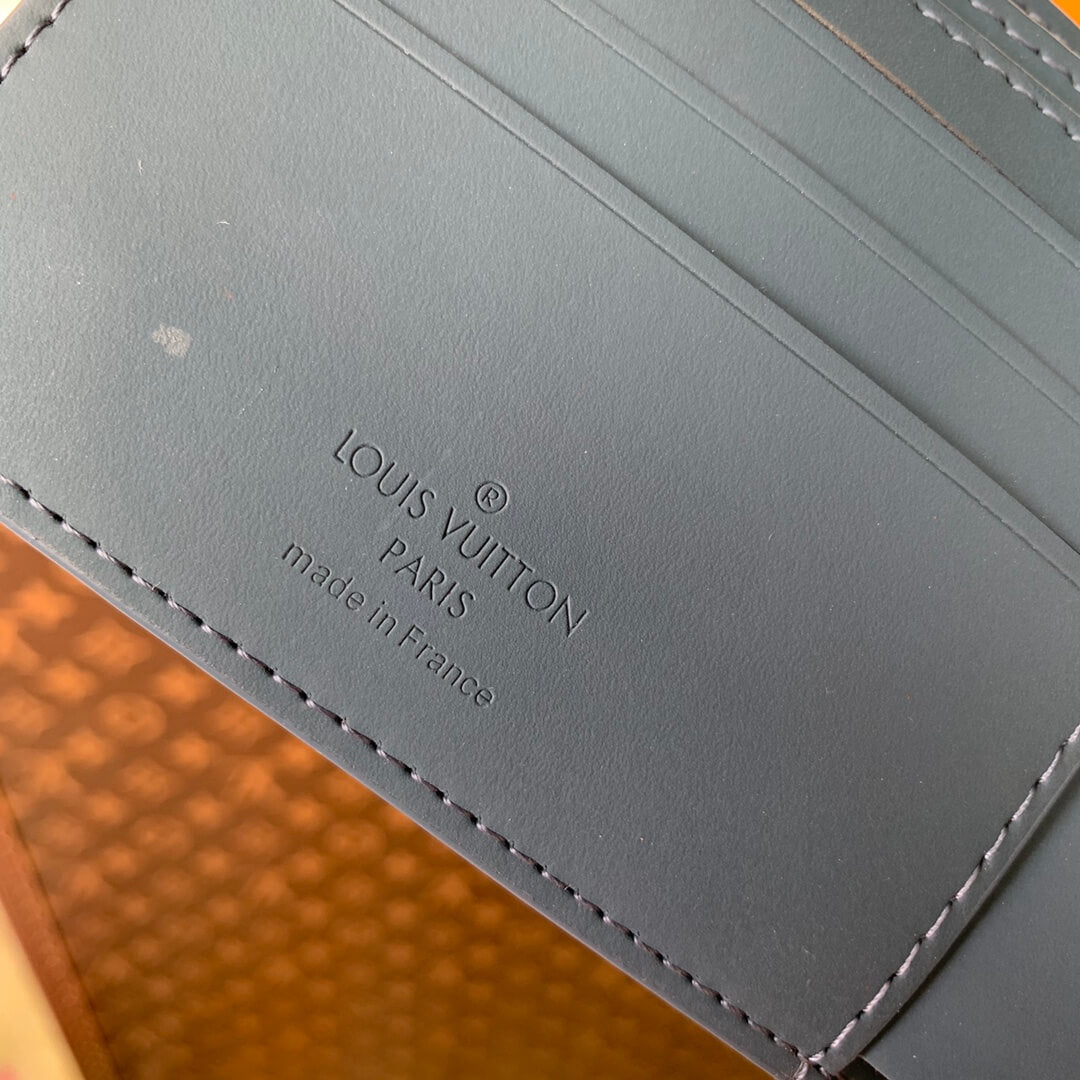 m81026 aerogram wallet blue calfskin