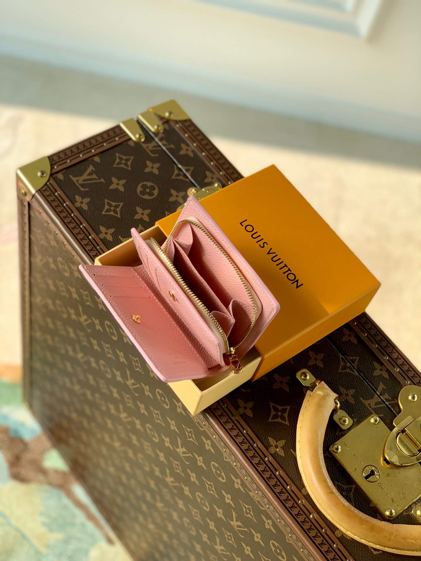 m81529 clea wallet monogram empreinte pink women purse 12cm
