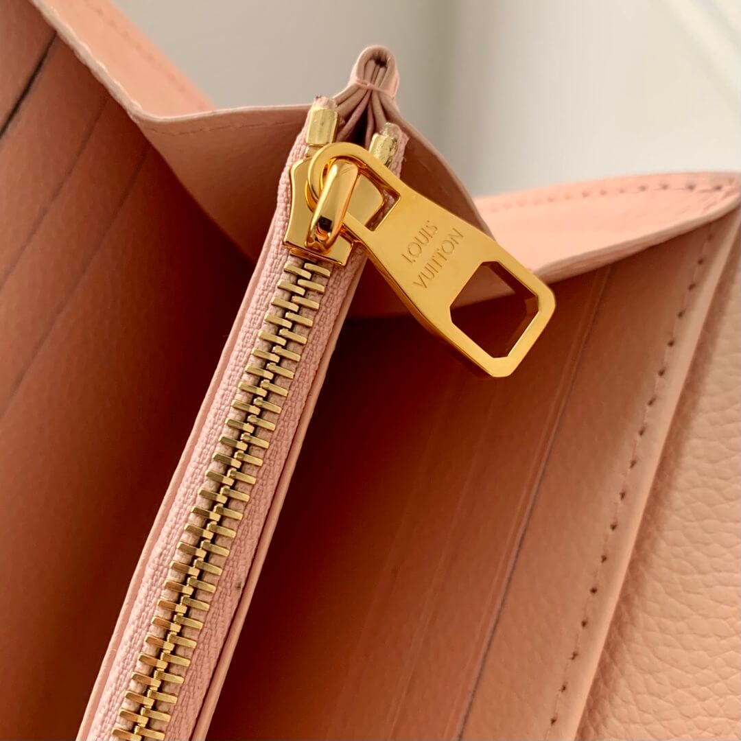 m83443 zippy wallet monogram women purse 19cm sakura pink
