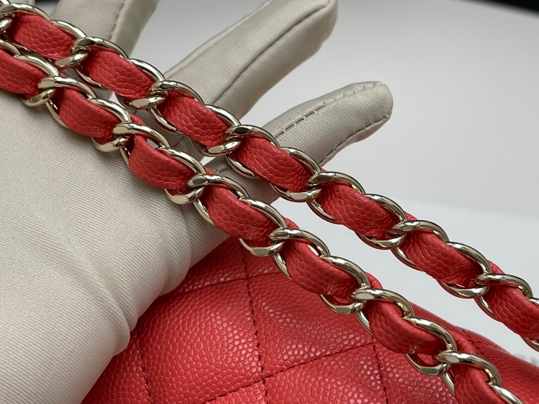 mi0712 classic flap shoulder bag cross body bags red lambskin caviar 25cm