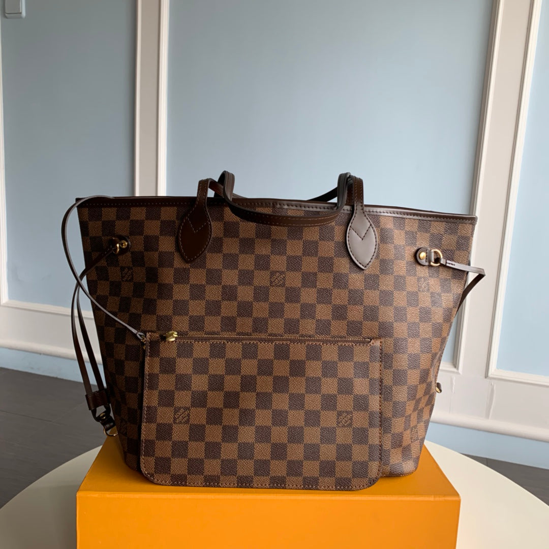n41358 neverfull mm cherry damier ebene red inside