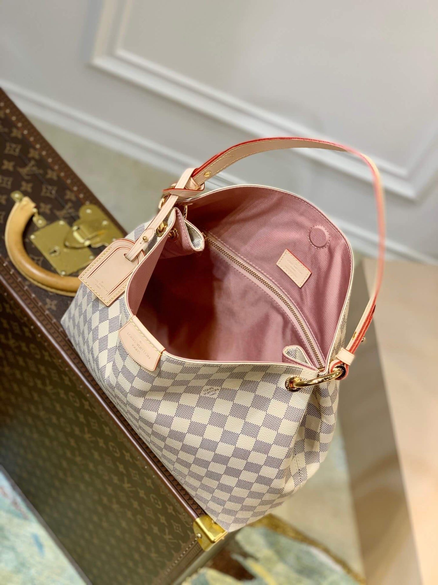 lv n42249 graceful pm small size white pink