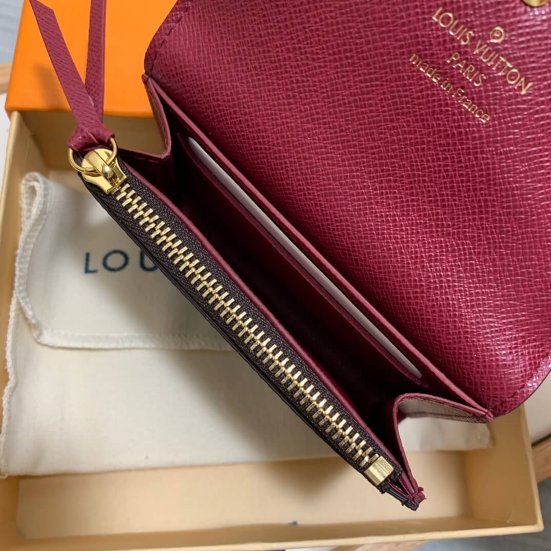 n62361 wallet purple monogram womens purse lady wallet cowhide real leather