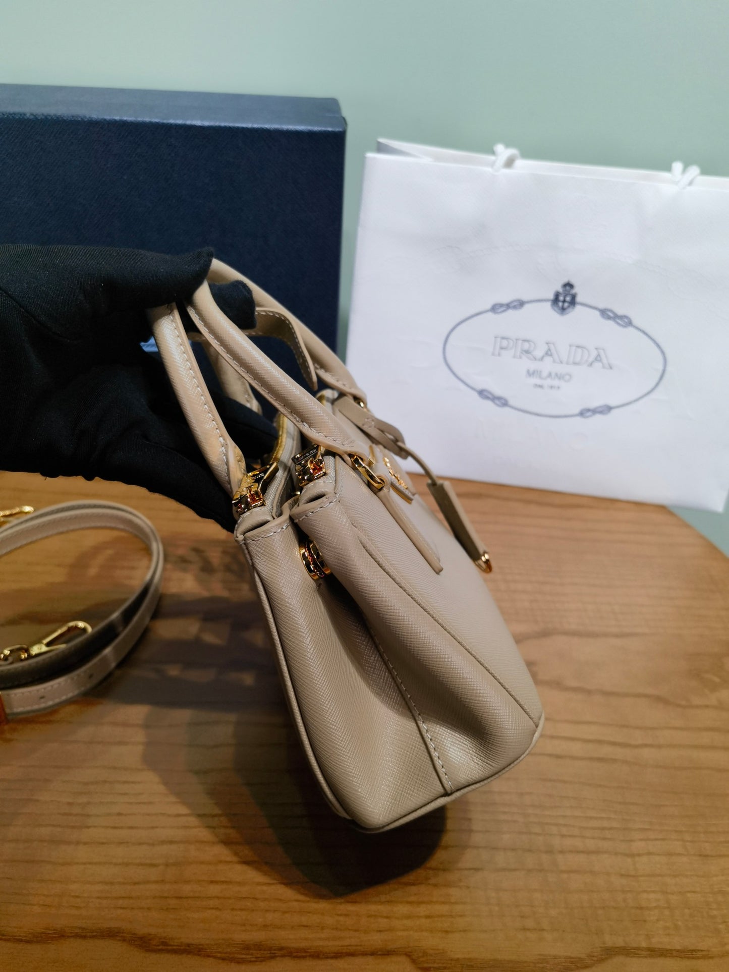 PRA New Mini Gallery Handbag Crossbags 1BA916 Apricot