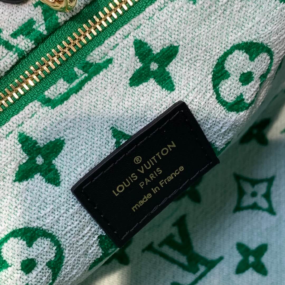 onthego pm tote bag m58956 green gold hardware monogram empreinte