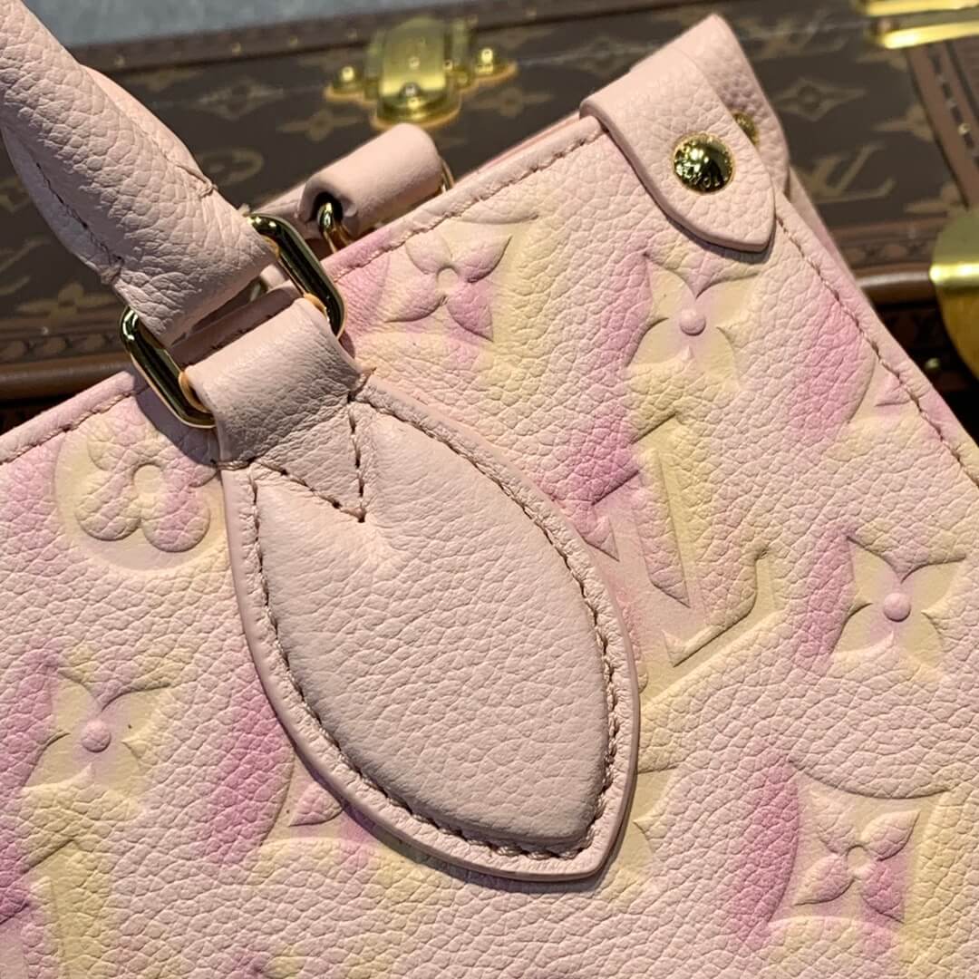 lv onthego small size tote bag m46168 pink monogram empreinte monogram giant