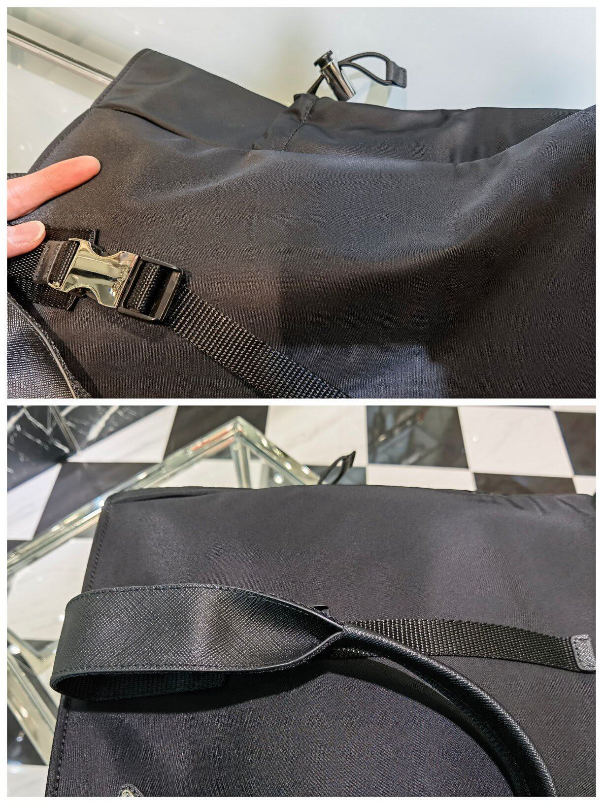 pra 2vg042 nylon tote bag black