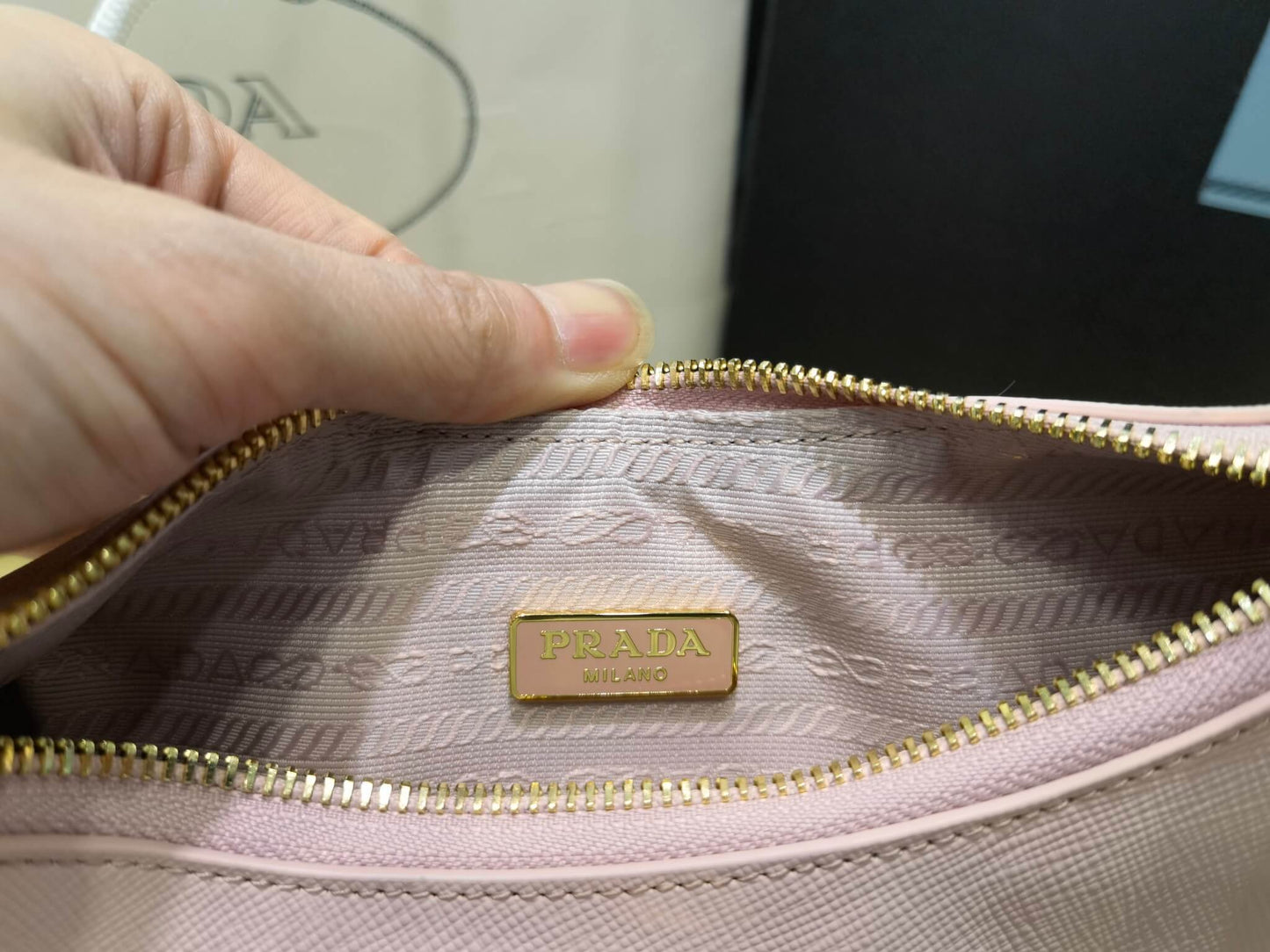 pra 3 in one set bags saffiano cowhide leather pink 1bh204