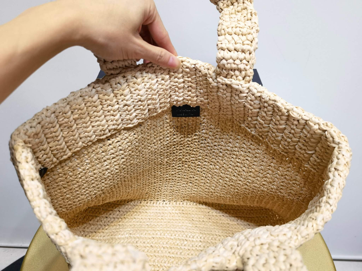 pra handwoven tote bag lafite grass yellow