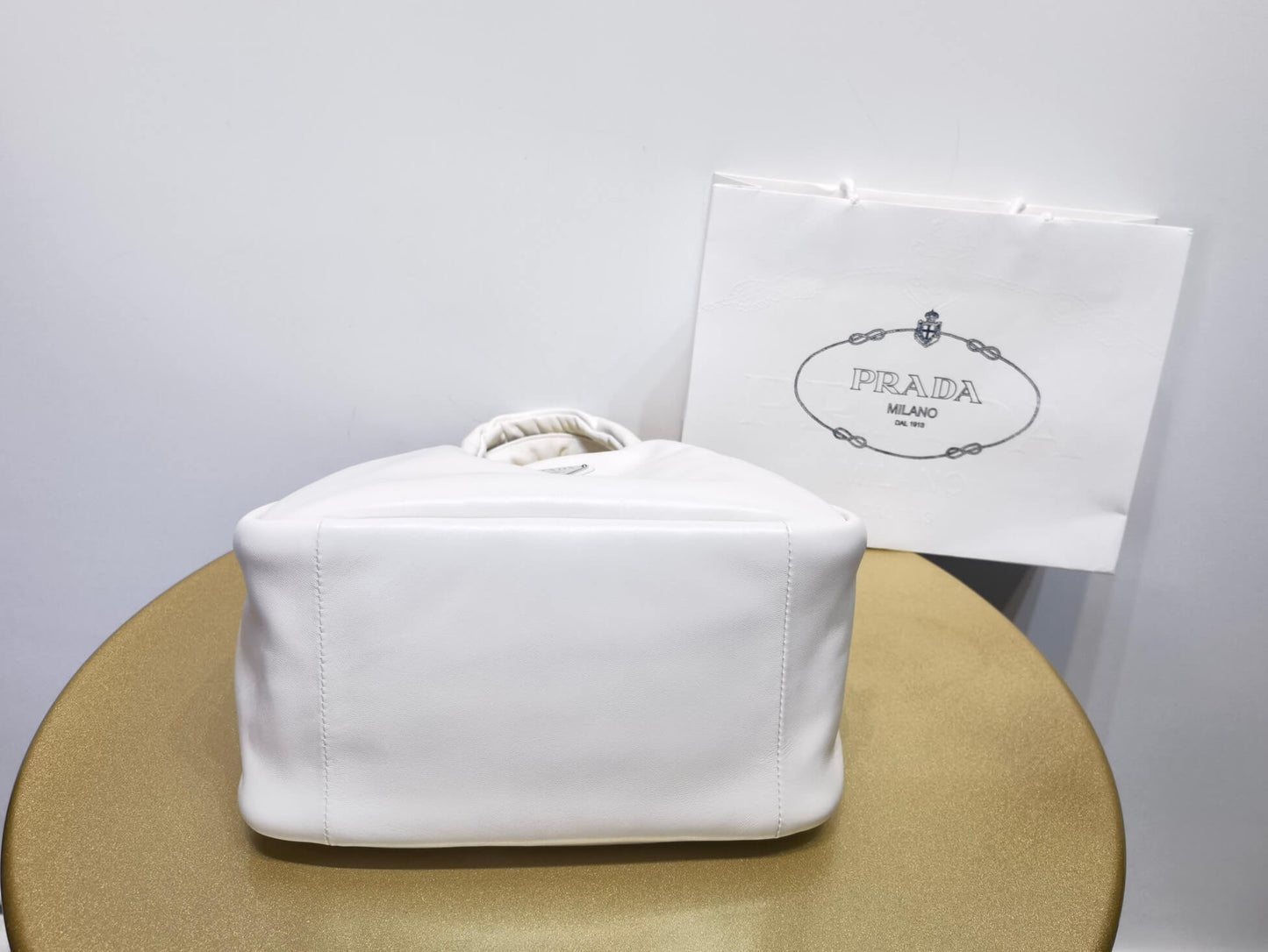 pra medium padded prada soft nappa leather bag 1bg413 white