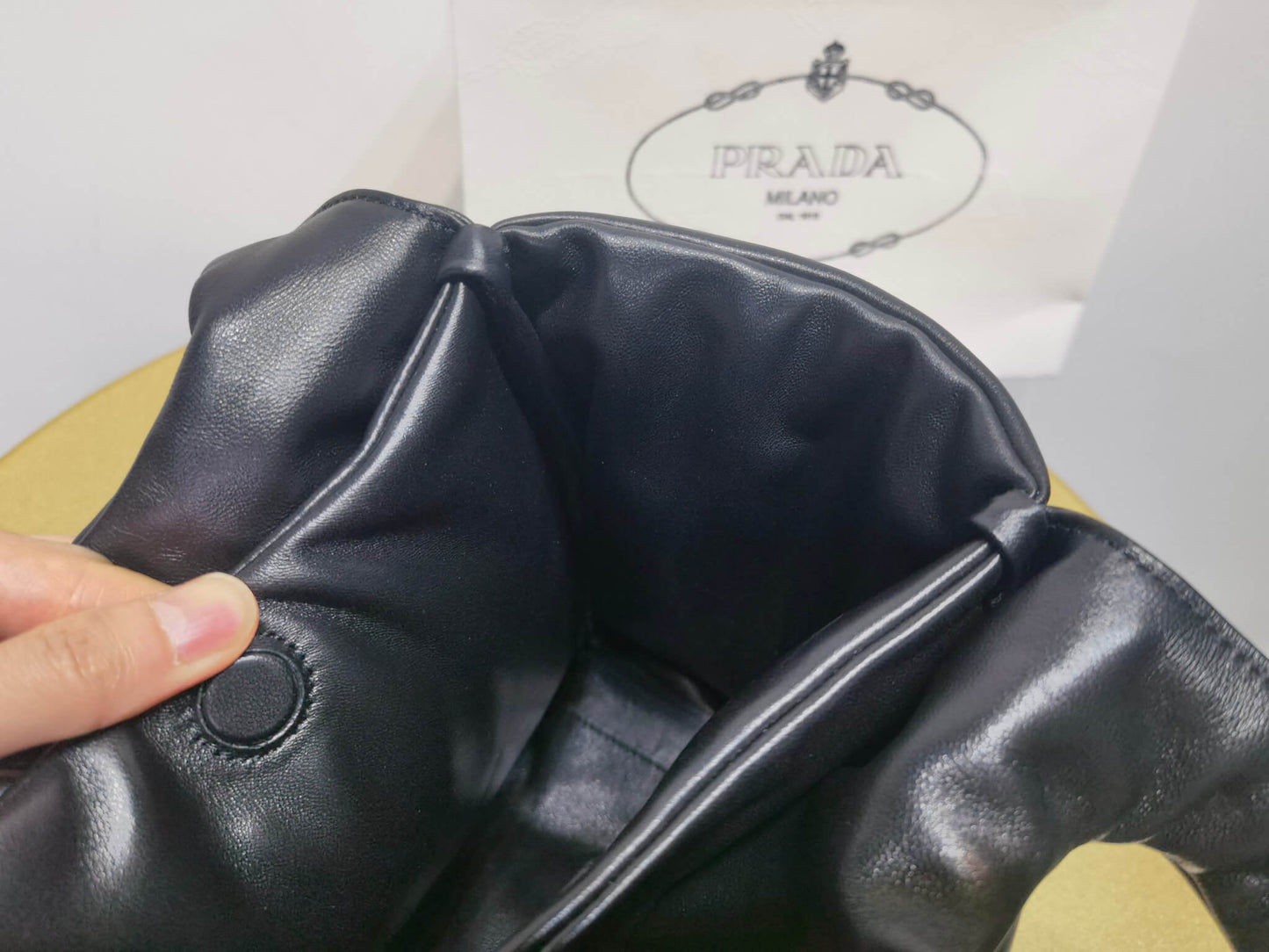 pra medium padded prada soft nappa leather bag 1bg413 desert black