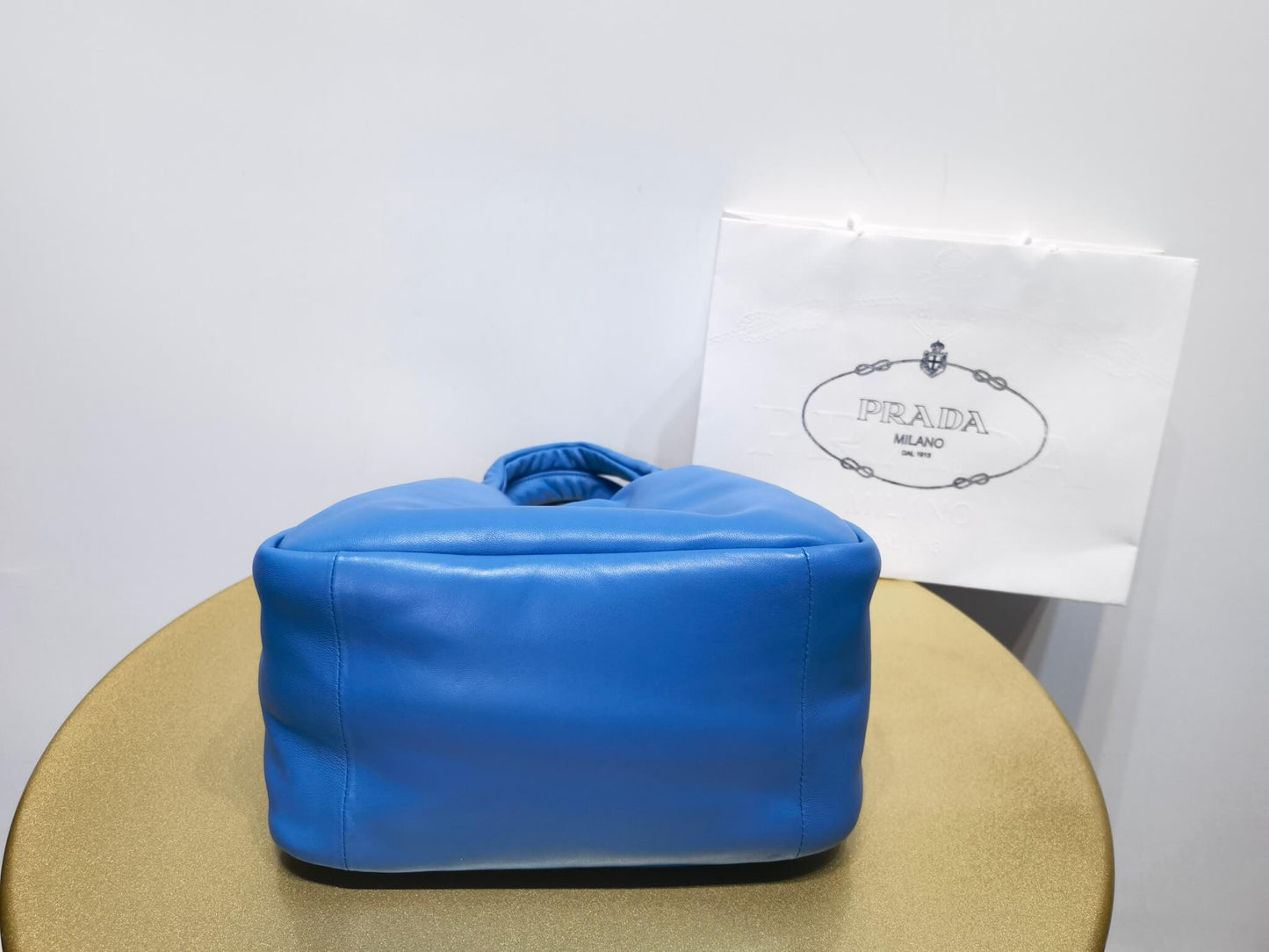 pra medium padded prada soft nappa leather bag 1bg413 blue
