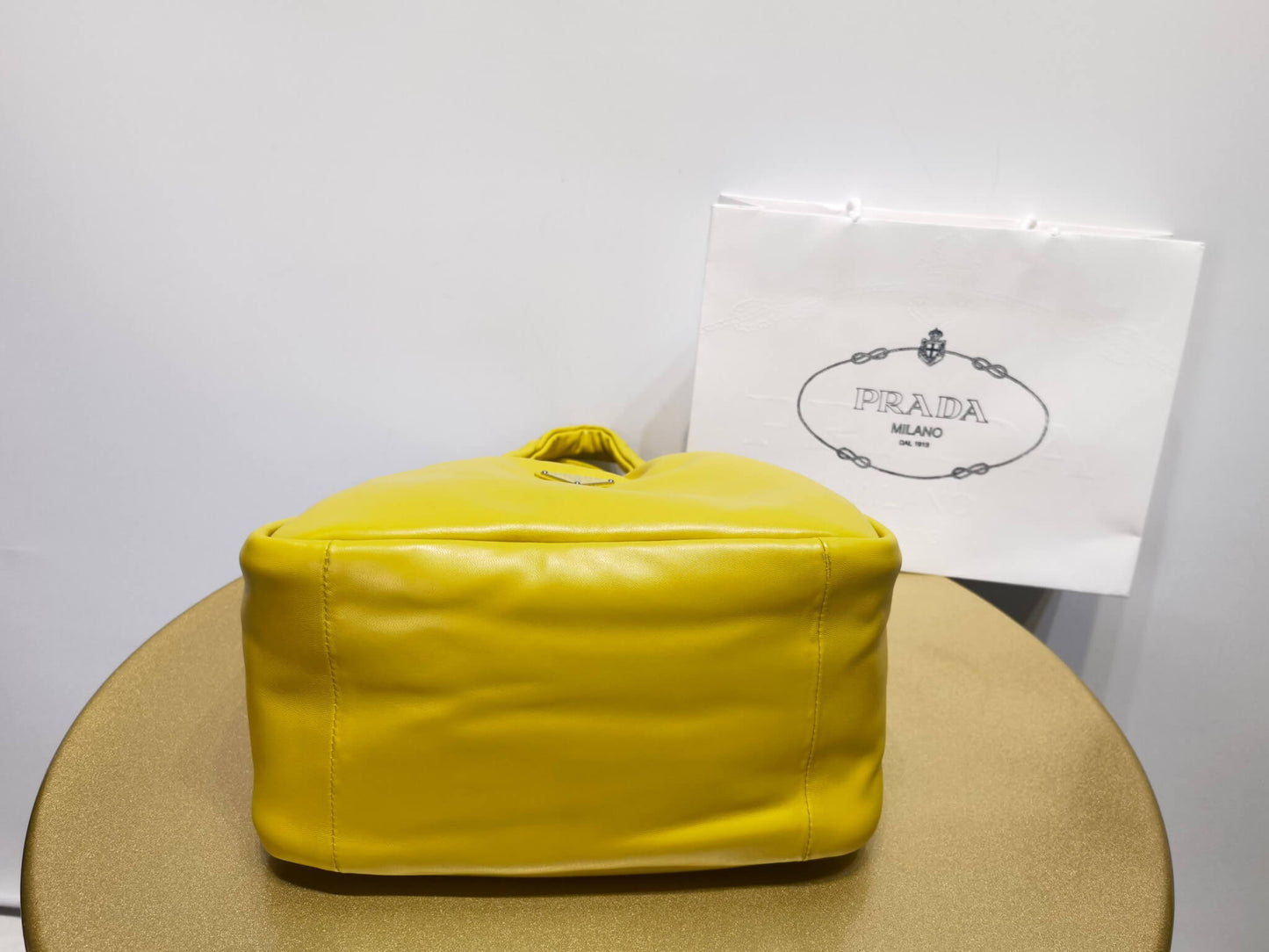 pra medium padded prada soft nappa leather bag 1bg413 yellow